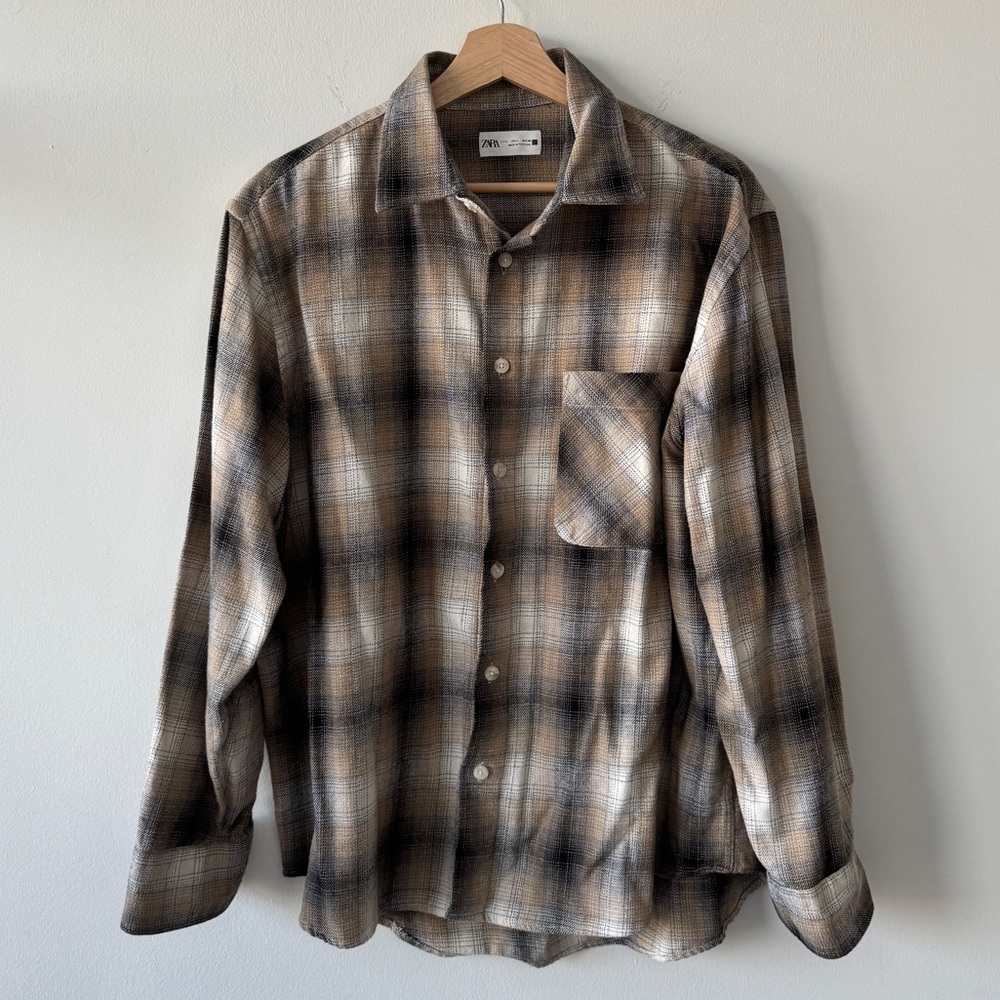 Zara Men’s‎ Plaid Flannel Shirt - Large